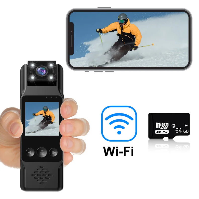 Xiaomi Sports Camera Portable Mini Camera 4K HD Wifi Magnetic Back Clip Digital Video Recorder Worn Body Cam Night Vision DVR