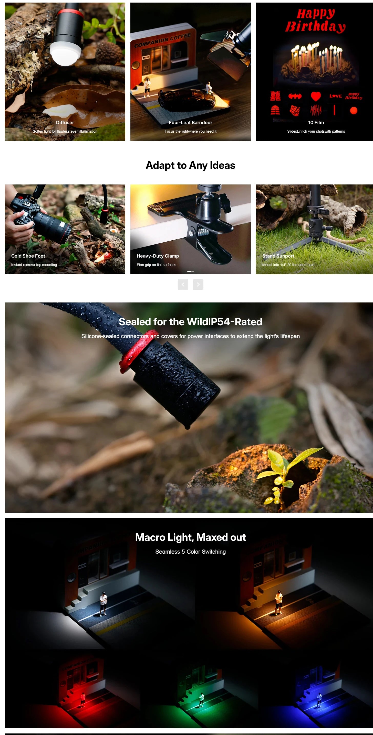 SmallRig RM-03 Macro Light 3W Photography LED Fill Light Flexible Arm Adjustable Lighting Angle for Jewelry Insects Flower