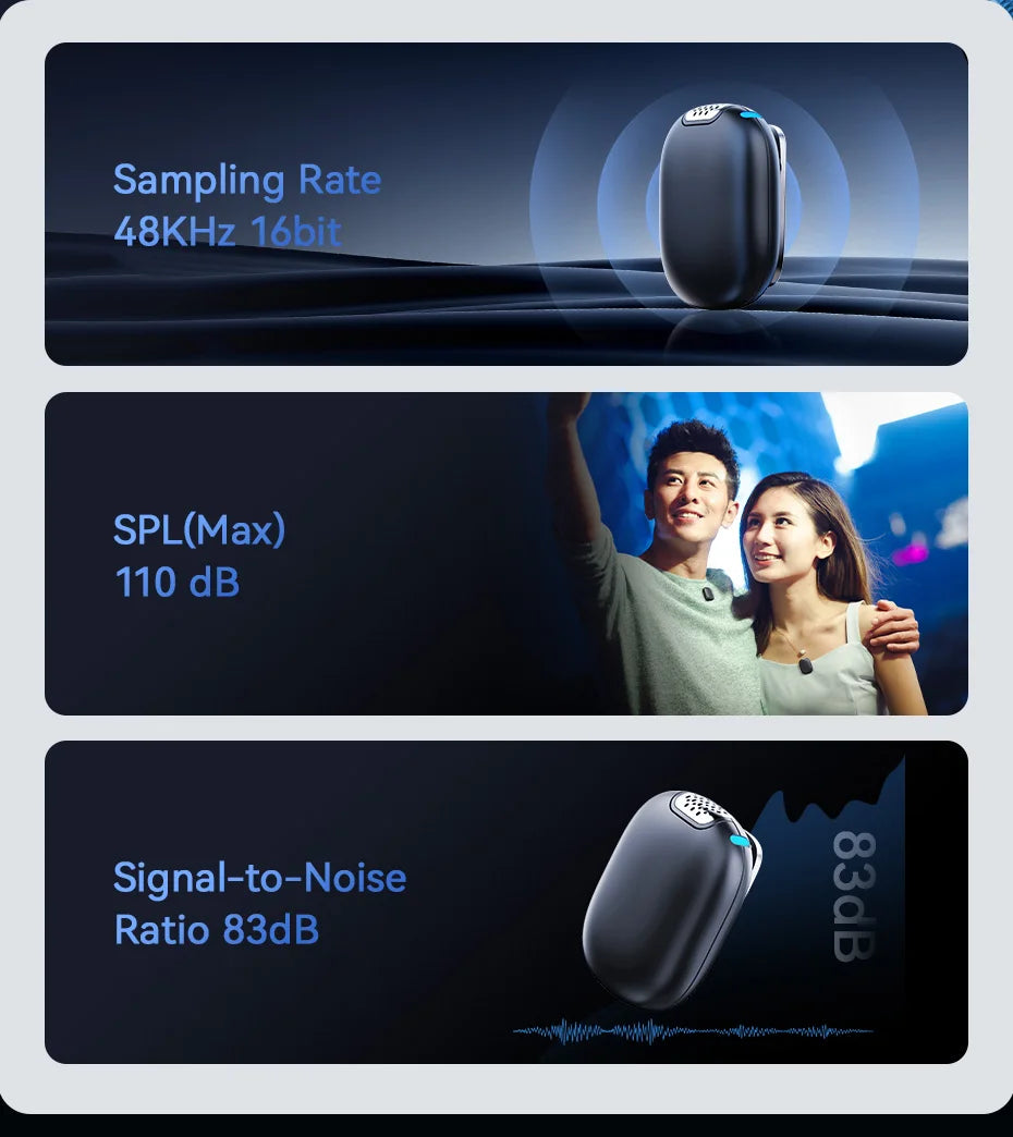 Ulanzi A30 Tiny Mic Wireless Lavalier Microphone 50M Audio Video Voice Recording Mic for iPhone 16 15 Android Phone DSLR Cameras