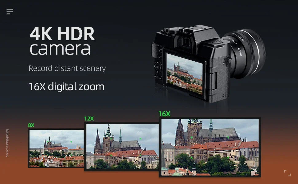 G-Anica Compact Digital Photography Camera4K Wireless Network Camera Retro Vlog Recorder YouTube 48MP Camera 3"flip Screen