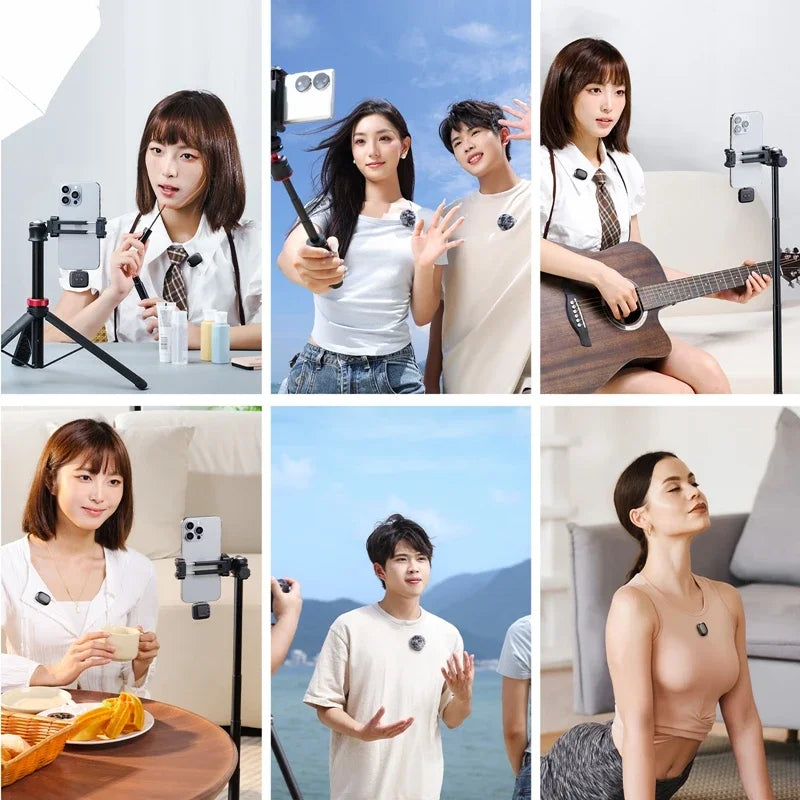 Ulanzi A30 Tiny Mic Wireless Lavalier Microphone 50M Audio Video Voice Recording Mic for iPhone 16 15 Android Phone DSLR Cameras