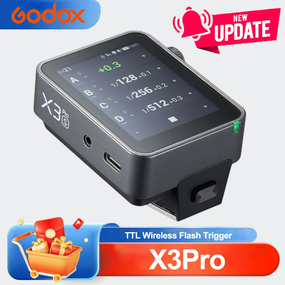 Godox X3Pro TTL Wireless Flash Trigger 2.4GHz Wireless X System Bluetooth Integration APP Control Fast Charging Long Runtime