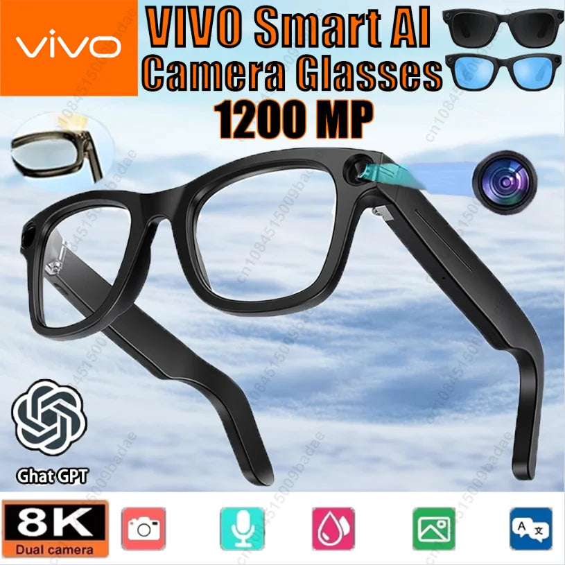 VIVO G300 Smart AI Glasses 1200W pixel AI Shooting Camera HD Photo Video Voice Call Translation Waterproof Bluetooth ChatGPT NEW