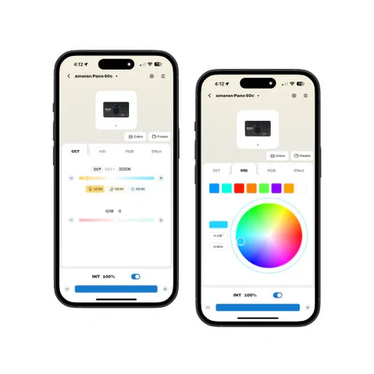 amaran Pano 60c 2-Light Kit Panel Lights 60W RGBWW LED Video Studio Light w/Light Stand for Video Recording Game Streaming