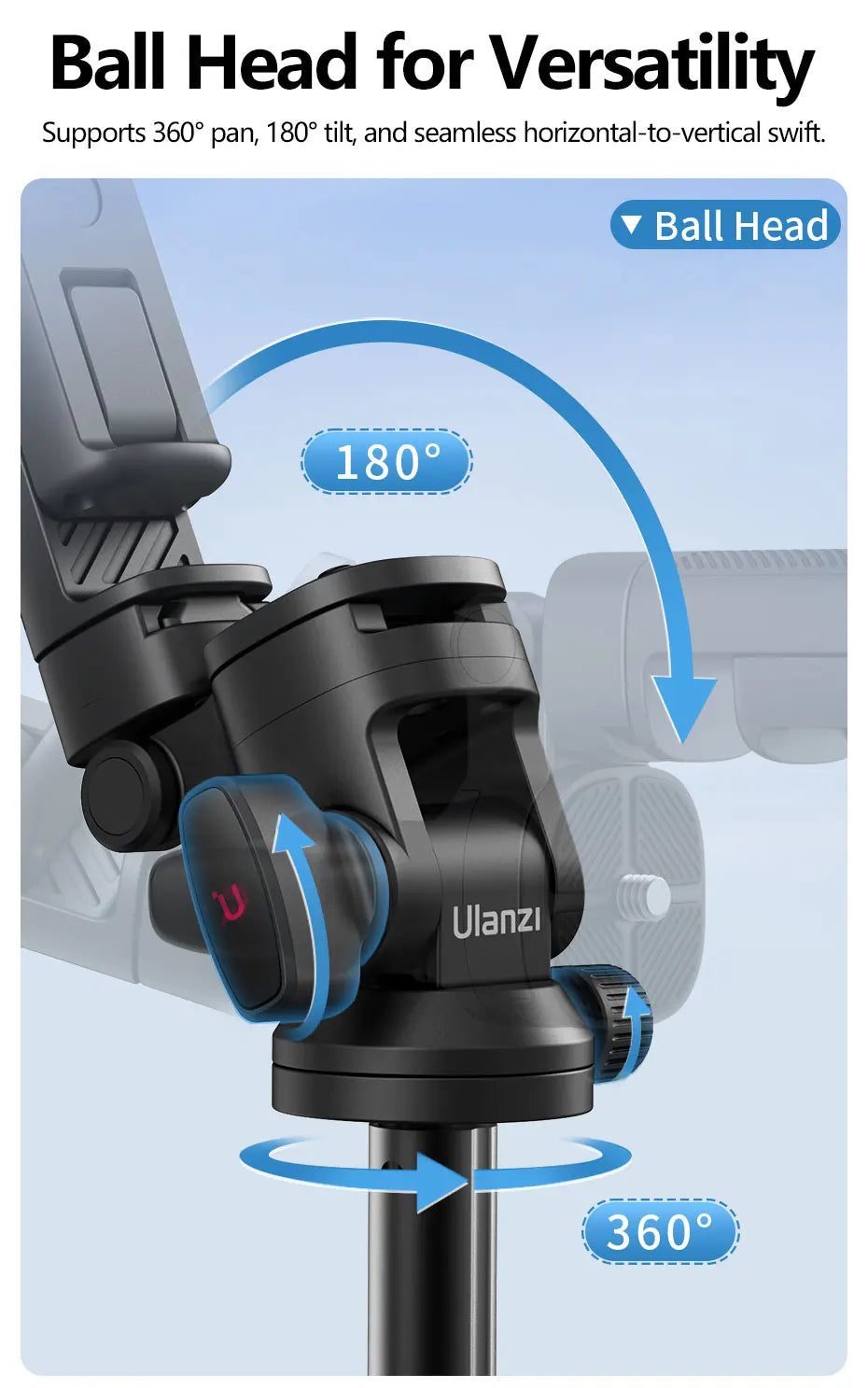 Ulanzi MT-78 Quick-Release Tripod for Camera Smartphone Fill Light Max1.85m Tripod Selfie with Remote Control