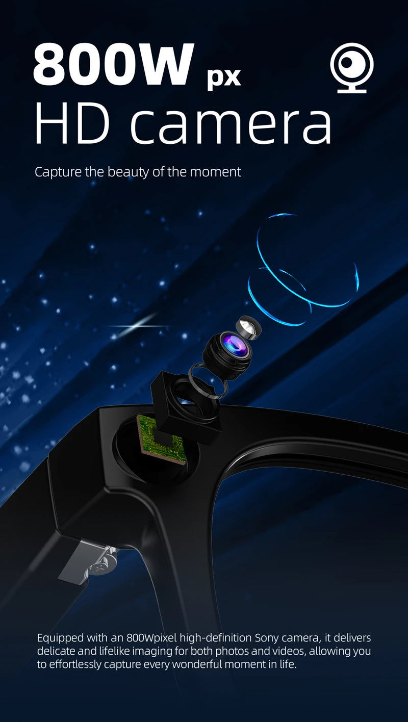 Xiaomi Mijia Smart AI Glasses 800W pixel AI Shooting Camera HD Photo Video Voice Call Translation Waterproof Bluetooth Glasses