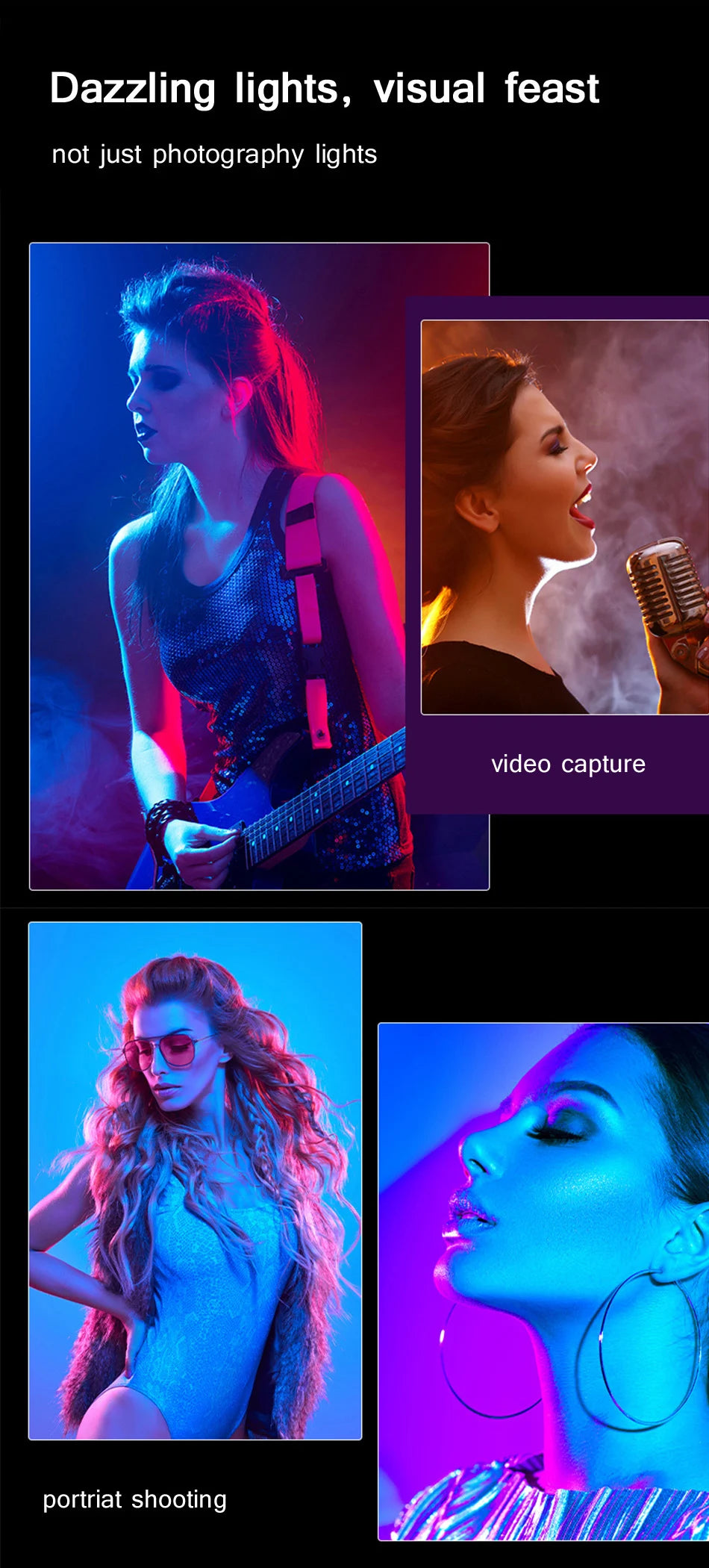 Portable RGB Magnetic Photography Lighting Handheld LED Fill Light Stick Lamp Vlog Fill Light For YouTube Video Picture Shooting