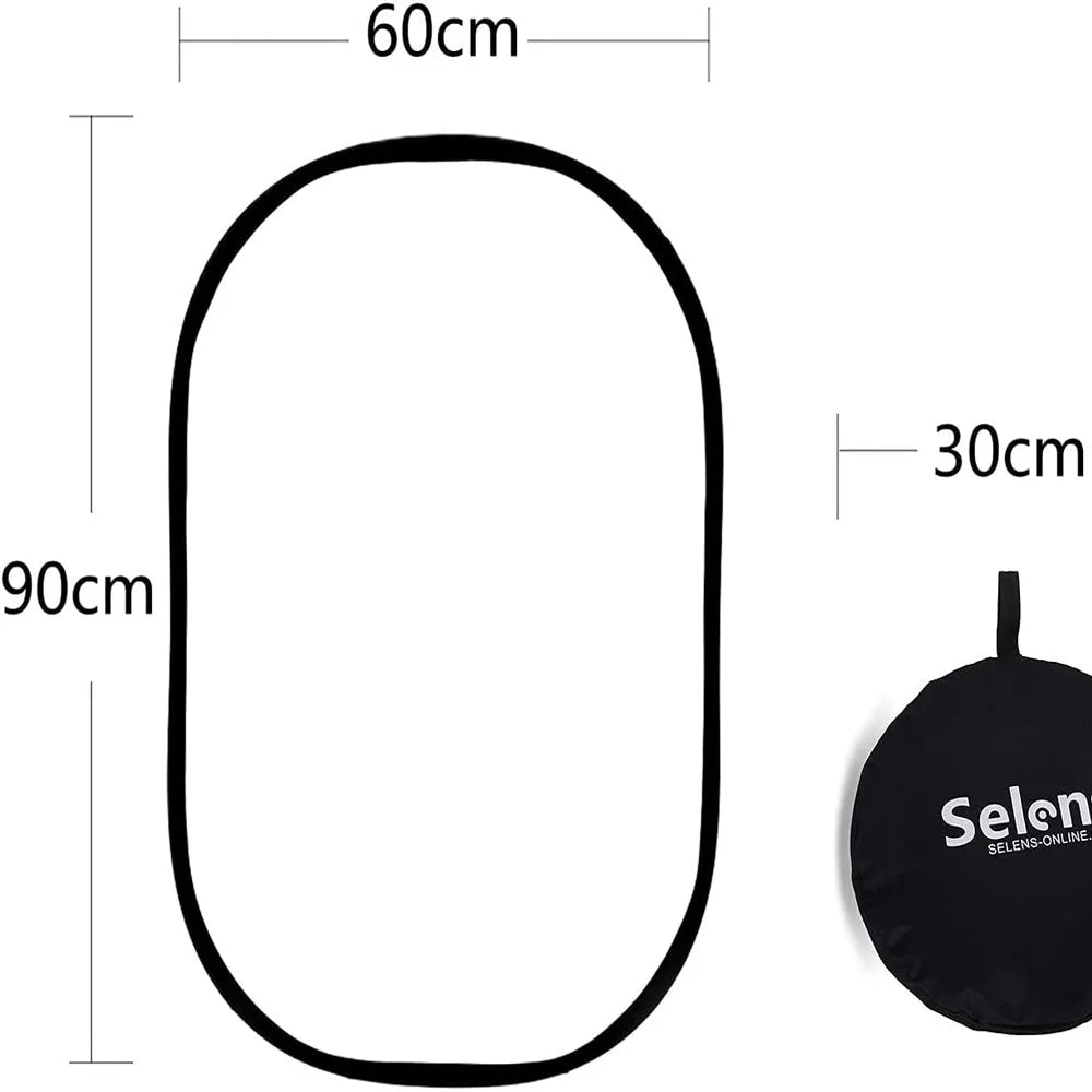 Selens portrait Reflector Diffuser 60x90cm Collapsible Soft Light Diffusion Handle Photo Studio kits Photography Accessories 반사판