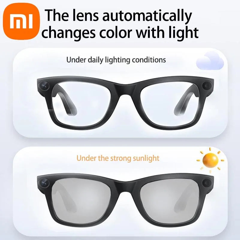 Xiaomi Mijia Smart AI Glasses 800W pixel AI Shooting Camera HD Photo Video Voice Call Translation Waterproof Bluetooth Glasses