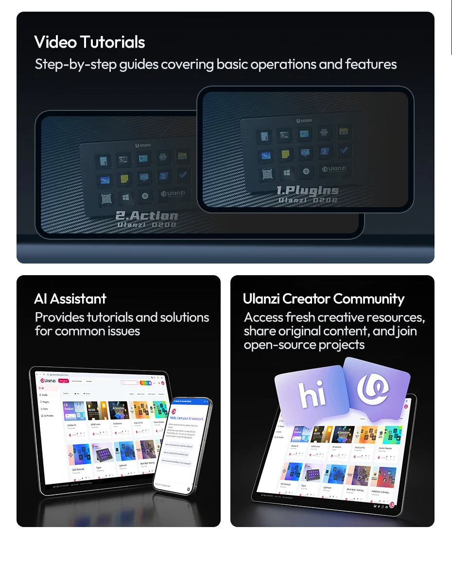 Ulanzi D200H Deck Dock Streaming Controller for Photography Desk Intelligent Lighting Control Office Assistant Streaming Control