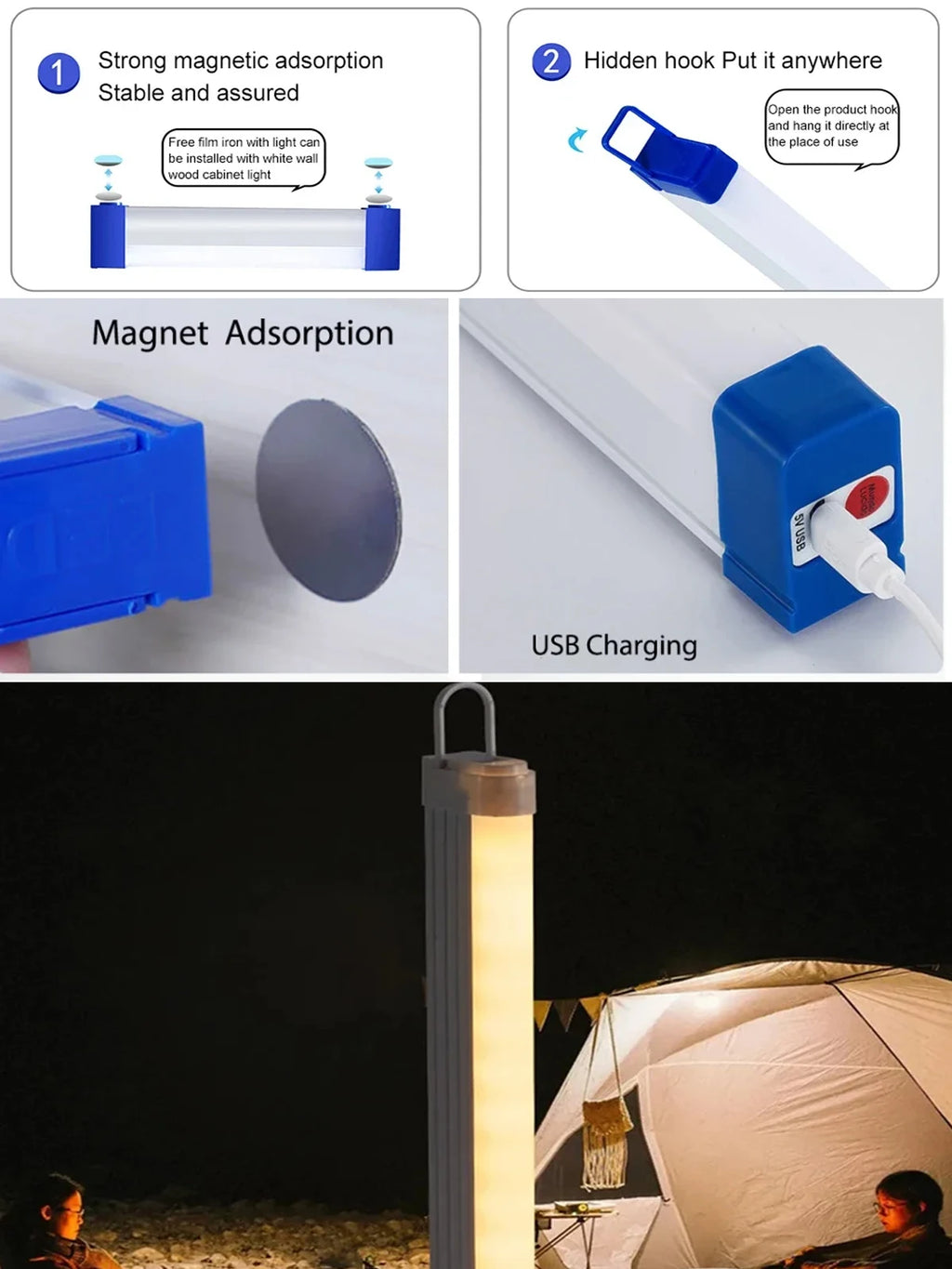 LED Fill Light Recharge Lamp Blue Green Lamp Daily Portable Decor Atmosphere Lighting