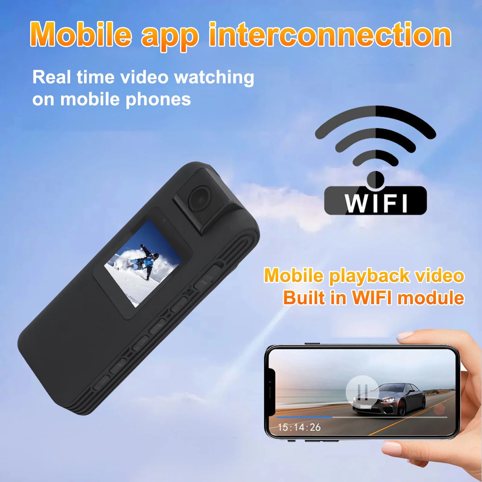 Body Video Recorder Body Worn Camera FHD 1080P 1.3 Inch LCD Screen 180 Degree Rotatable Lens Cycle Recording Wearable Camcorder