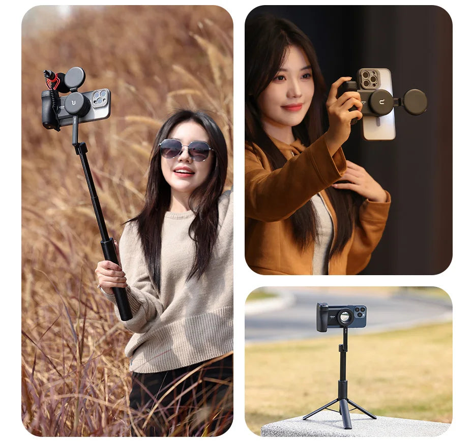 Ulanzi MA35 Phone Camera Grip Handle MagSafe Bluetooth Shutter Smartphone Selfie Stablizer Vertical Horizontal Shooting