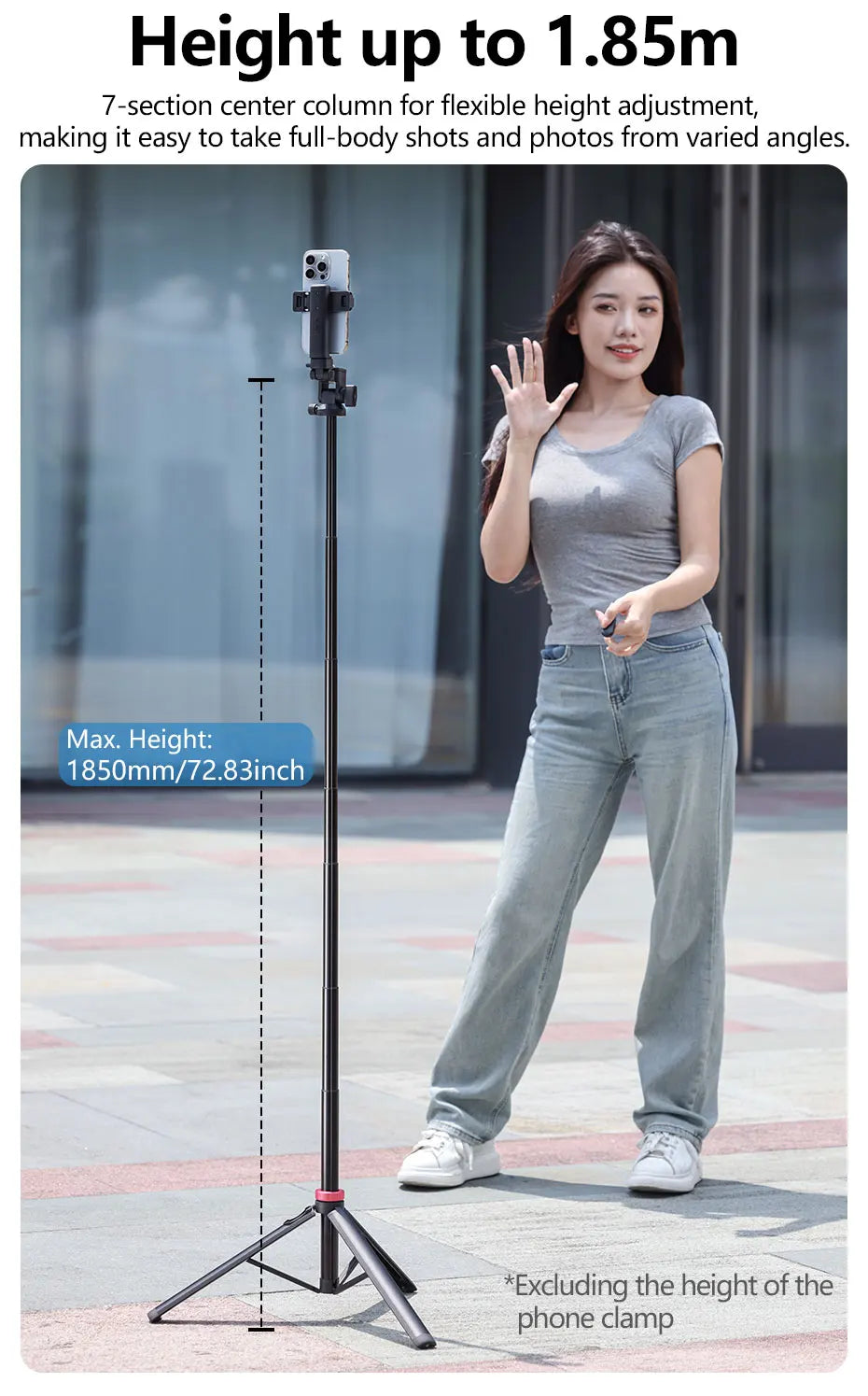 Ulanzi MT-78 Quick-Release Tripod for Camera Smartphone Fill Light Max1.85m Tripod Selfie with Remote Control