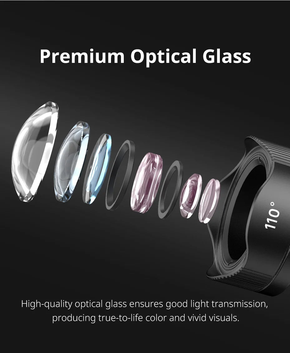 Ulanzi Mobile Lens 75mm Macro / 8mm Fisheye / 16mm Wide-Angle / 60mm Telephoto Lens Smartphone Shooting Photography Accessories