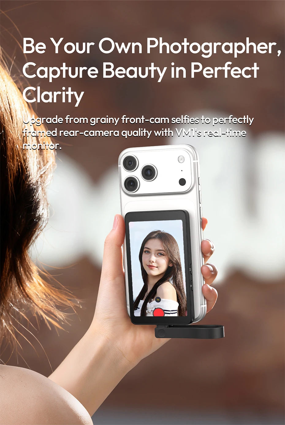 Ulanzi VM1 Vlog Selfie Monitor Screen for iphone 17 16 15 Android Smartphone 4K Magnetic for Studio Vlog Photography Shots