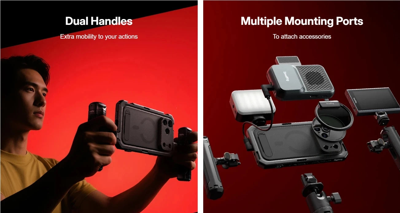 SmallRig for iPhone 17 Pro/iPhone 17 Pro Max Basic Cage,Flagship Cage, Mobile Dual Handheld Phone Cage Kit, 5540/5541/5542/5543