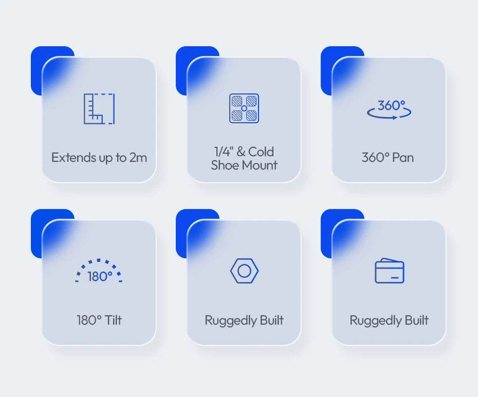 Ulanzi MT-89 2M Quick Release Light Stand Extendable Tripod with Cold Shoe Mount 1/4'' QR Plate for DSLR Camera Video Light Mic
