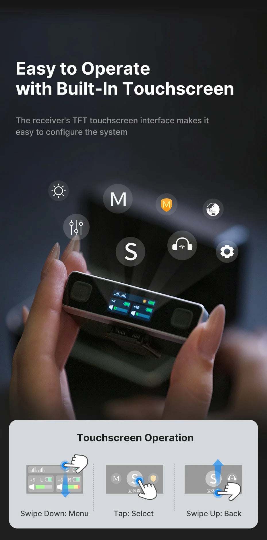 Ulanzi U-Mic Wireless Mic Stereo Microphone Lavalier Microphone for Smartphone DSLR for Interview Video Vlog Gaming Mic