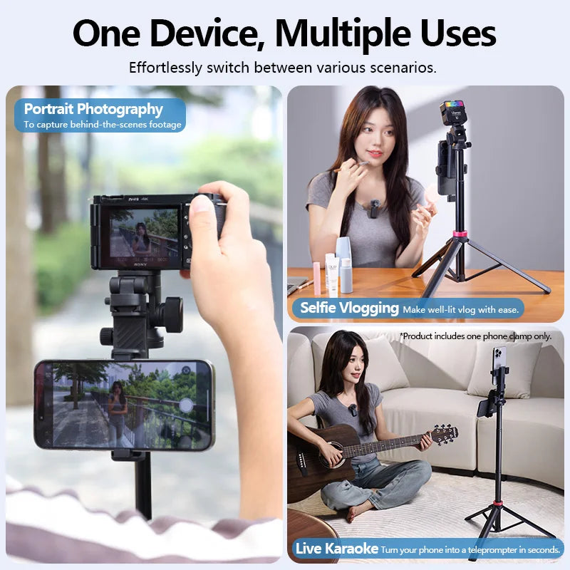 Ulanzi MT-78 Quick-Release Tripod for Camera Smartphone Fill Light Max1.85m Tripod Selfie with Remote Control