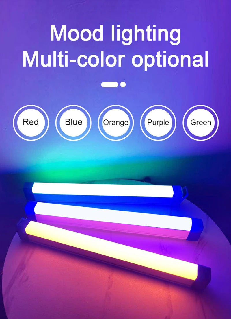 LED Video Light Wand Handheld Hanging Fill Light Photography Lamp Rechargeable Bedside Lamp Light Stick for Vlog Live Streaming