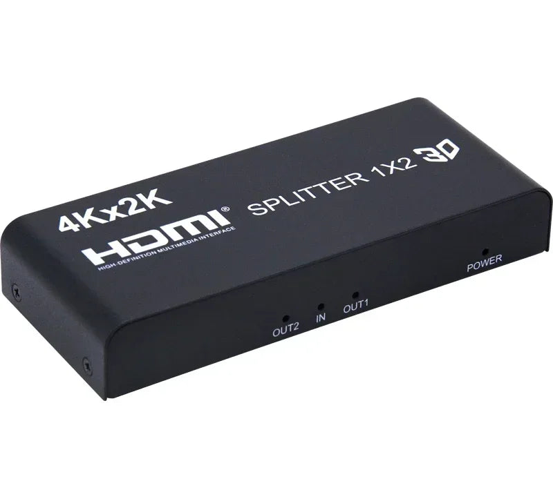 4K 3D 1x4 HDMI Splitter 1x2 Video Distributor 1 in 4 Out 2 Out 4K60Hz Dual Display for PS3 PS4 Camera Laptop PC To TV Monitor