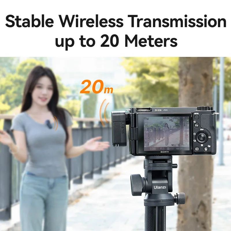 Ulanzi A100 Wireless Microphone Lavalier MIC for iPhone 16 15 Pro（Max） Camera Sound Recording Real-time Monitoring  J12 Upgrade