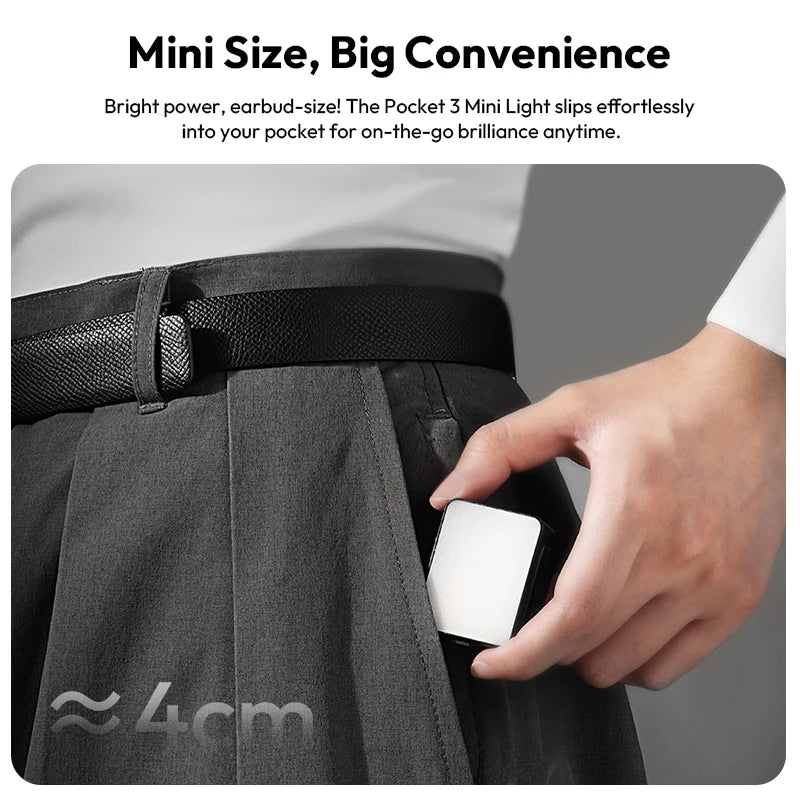 Ulanzi LM001 Pocket 3 Mini Light 3-Level Soft Light LED Video Light for DJI OSMO Pocket 3 for Photography Livestreaming Vlog