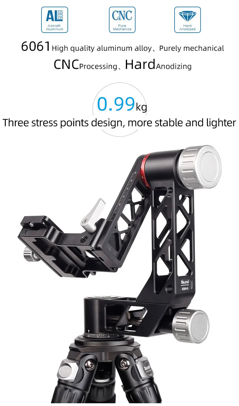 Professional Heavy Duty Gimbal Head 360 Degree Panoramic Gimbal Head Mount for Tripod DSLR Camera Telephoto Lens Tripod Head