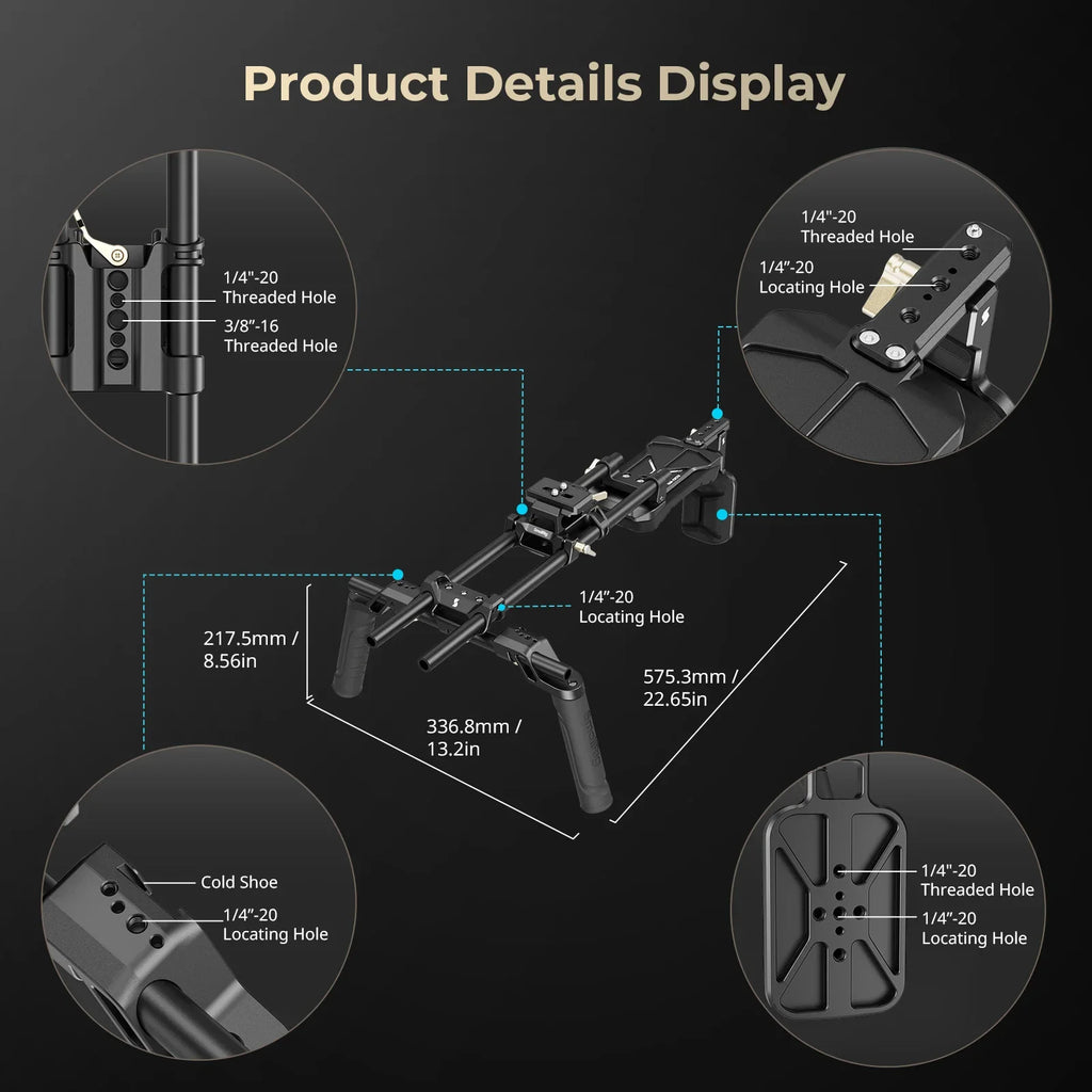 SmallRig Shoulder Rig Kit Classic Version Universal Comfortable Solution for Shoulder Shooting One Knob Lockable 4480
