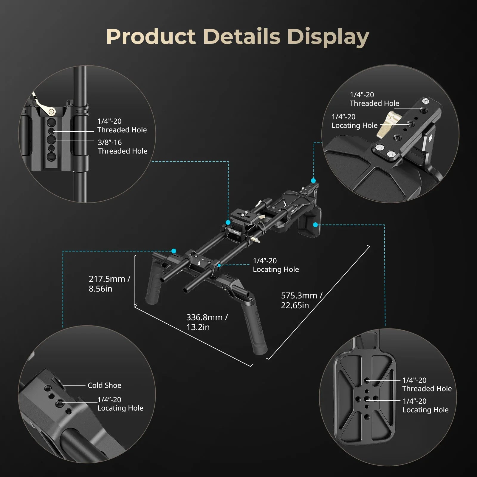 SmallRig Shoulder Rig Kit Classic Version Universal Comfortable Solution for Shoulder Shooting One Knob Lockable 4480