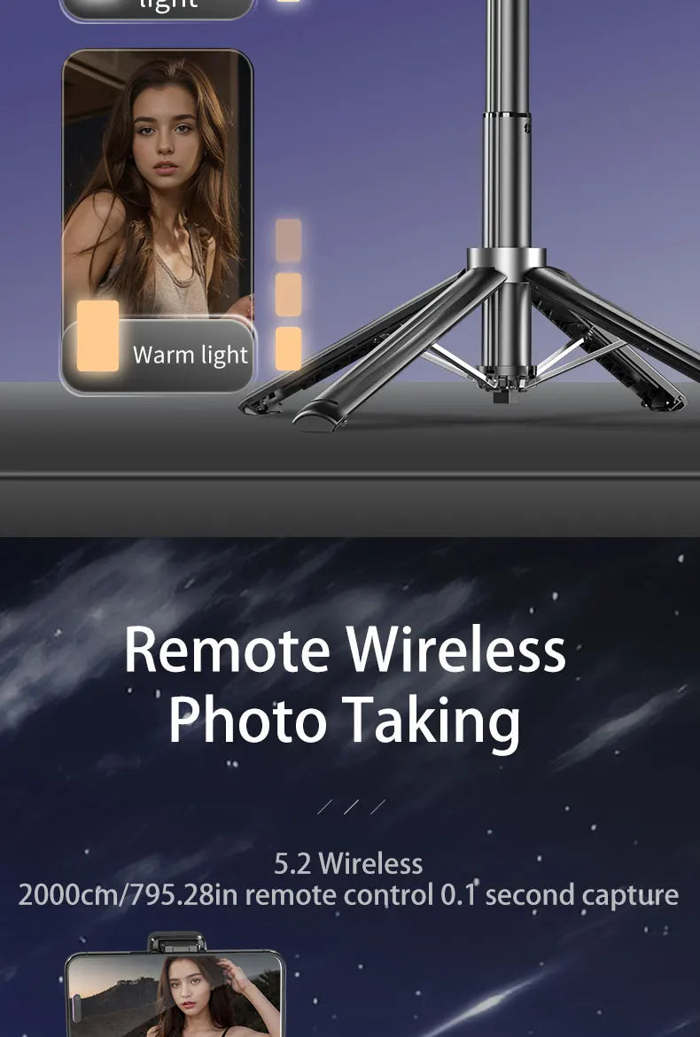 Q31 Gimbal Stabilizer Single-Axis Handheld Selfie Stick Tripod with Auto Face Tracking & Fill Light for Mobile Phone