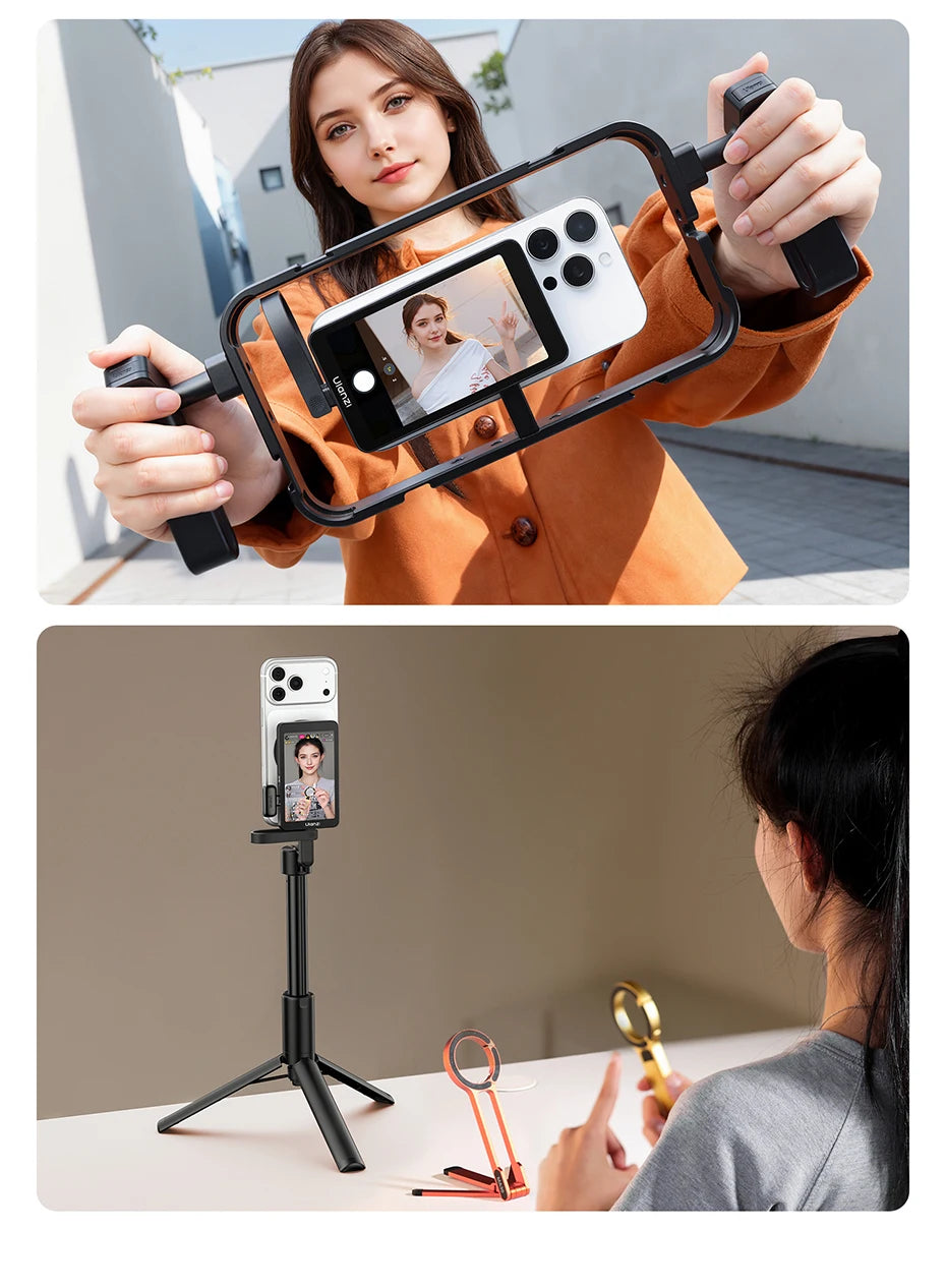 Ulanzi VM1 Vlog Selfie Monitor Screen for iphone 17 16 15 Android Smartphone 4K Magnetic for Studio Vlog Photography Shots
