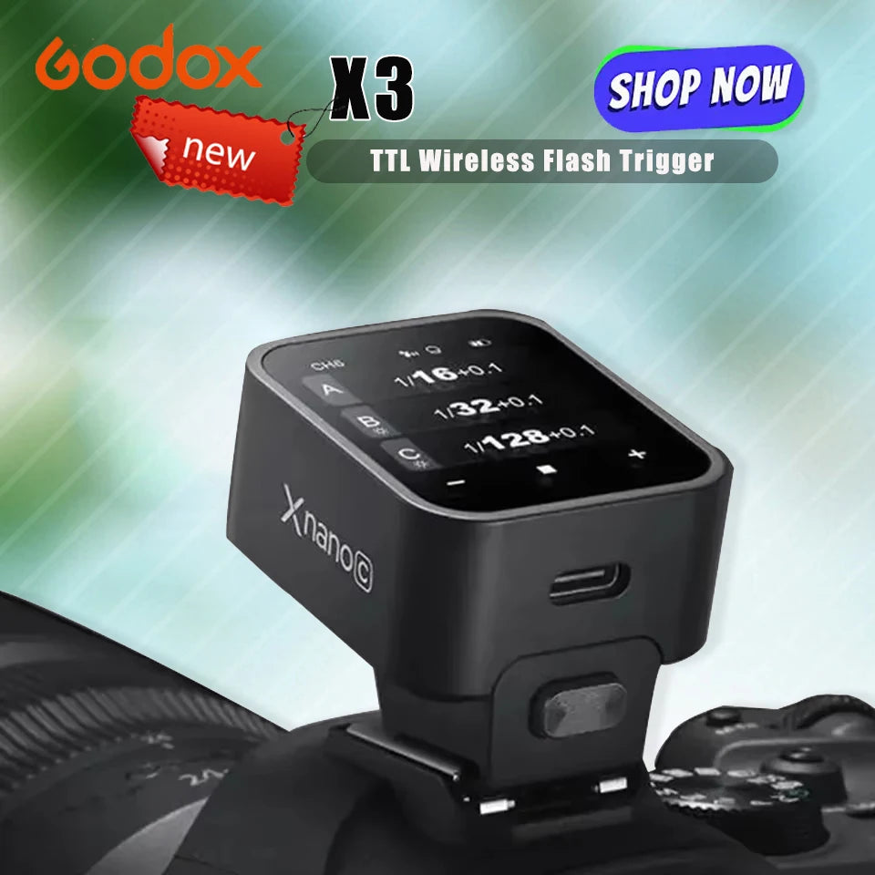 Godox X3 TTL Wireless Flash Trigger with High-definituion OLED Touch Screen Control at Your Fingertips