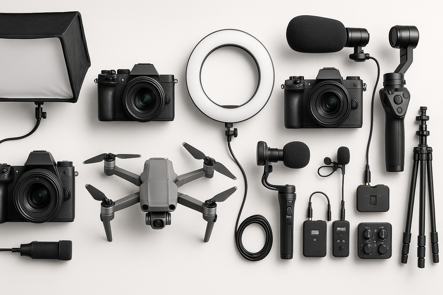 Shop high-quality content creation gear — cameras, drones, lights, gimbals, audio, and studio equipment. Everything you need to create professional visuals and videos put all this in one collection 
